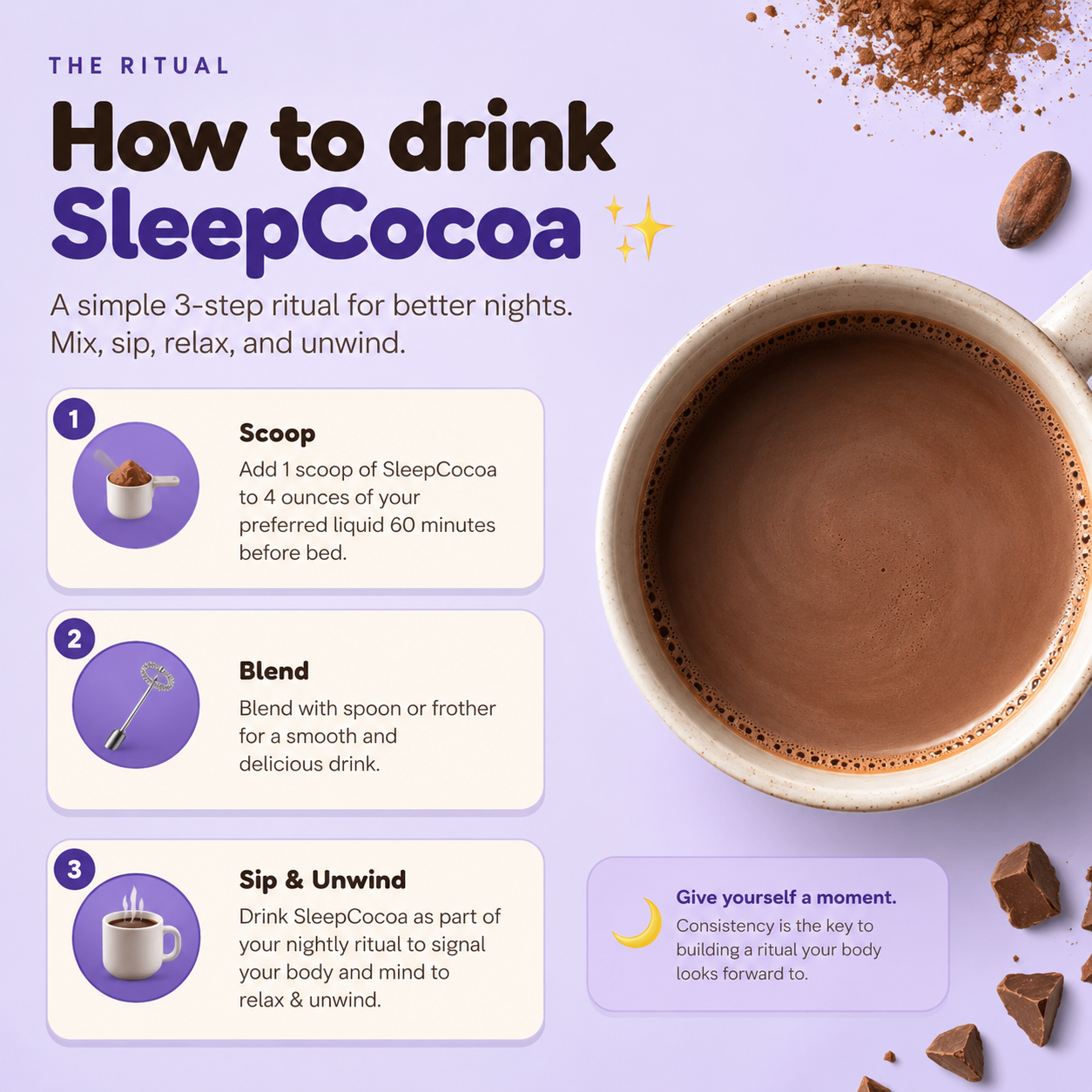 Sleep Cocoa Drink | Melatonin-Free Magnesium Sleep Drink | SleepCocoa