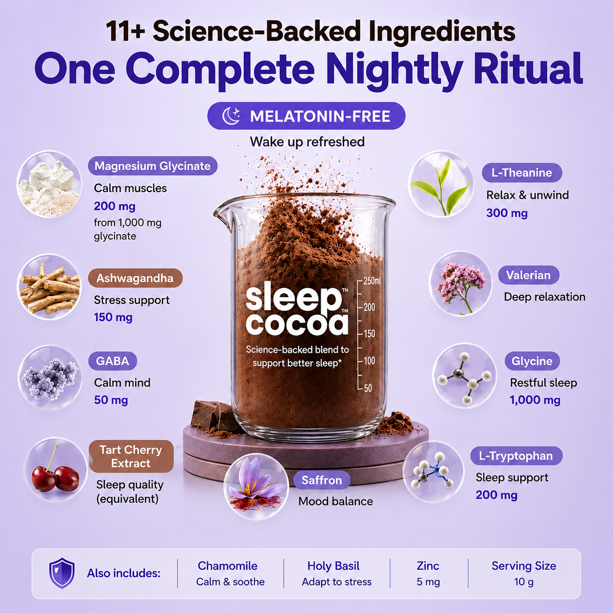 Sleep Cocoa Drink | Melatonin-Free Magnesium Sleep Drink | SleepCocoa
